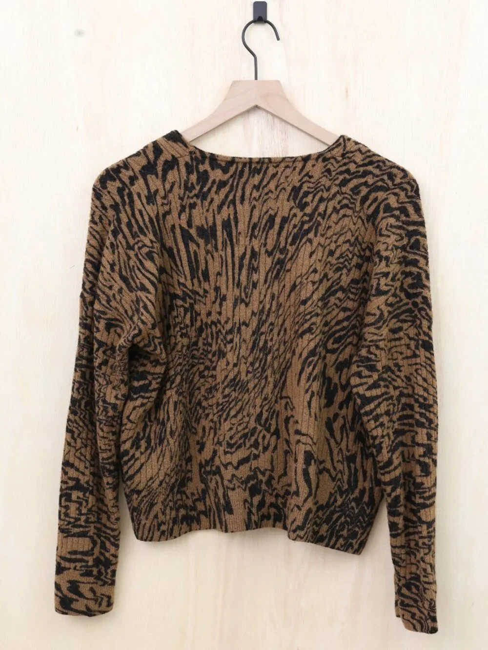 Madewell Tigerized Cameron Ribbed Cardigan Sweater in Coziest Yarn Small - Picture 3 of 4